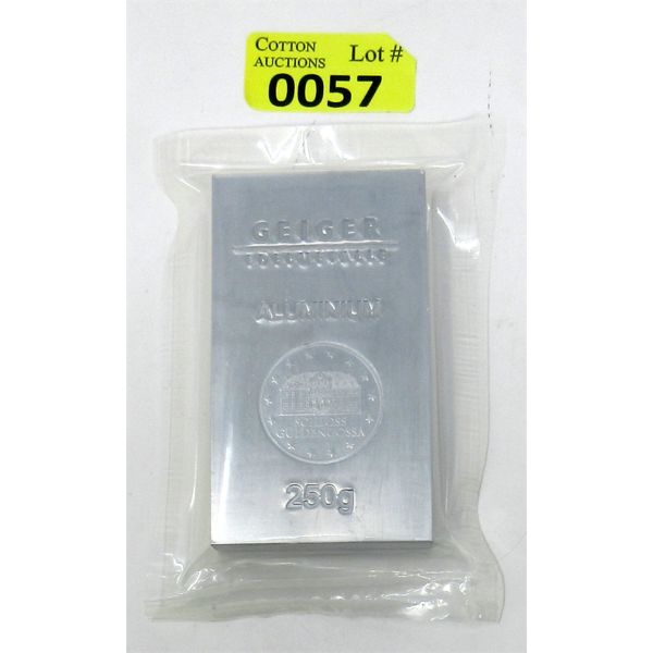 250 Gram .999 Fine Aluminum Geiger Edelmetalle Bar