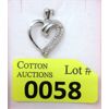 Image 1 : 10 KT White Gold Cubic Zirconia Heart Pendant