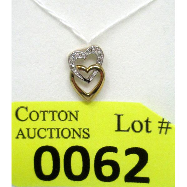 10 KT Gold .08 CTW Diamond Heart Slide Pendant