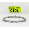 Image 1 : 6+ CTW Amethyst & Diamond Tennis Bracelet 