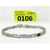 Image 1 : 6.5 CTW Multi Gemstone & Diamond Tennis Bracelet