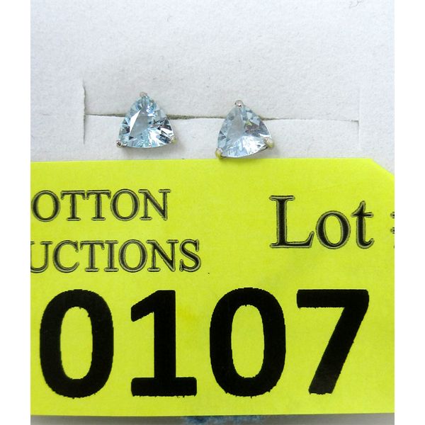 New 10 KT White Gold 1.2 CTW Blue Topaz Earrings