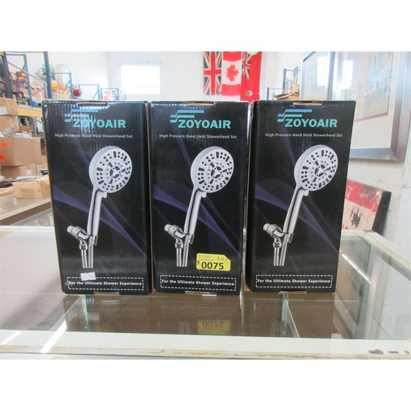 3 New Hand Held Showerheads with Hoses