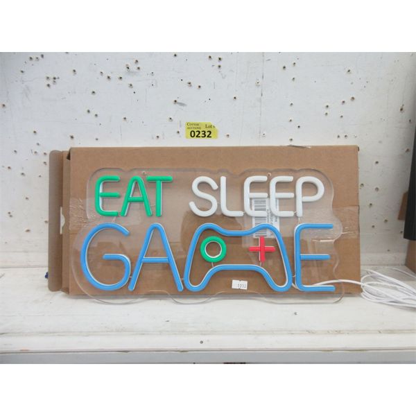 New LED  Eat - Sleep - Game  Wall Light