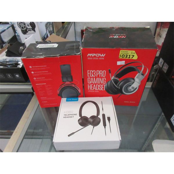 1 Telephone Headset & 2 MPOW Gaming Headsets