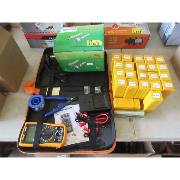 Bit Set, Volt Meter & 22 Assorted New Collets