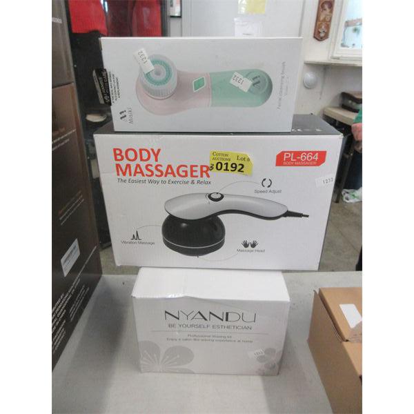 Waxing Kit, Facial Cleansing Brush & Body Massager