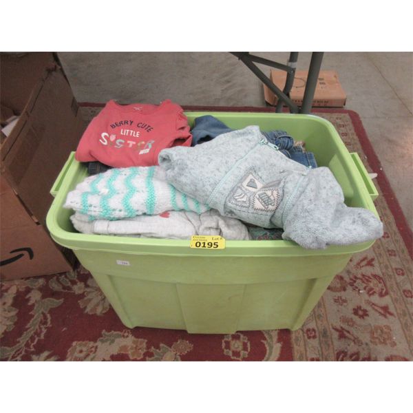 Tote of Assorted Pre-Owned Baby Clothing 