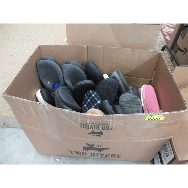 15 Assorted Pairs of Slippers - Variety of Sizes