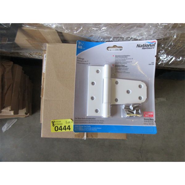 8 Twin Packs of White Metal 3-1/2" Gate T-Hinges