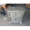 Image 1 : Large Grey 2 Drawer Nightstand with Outlets