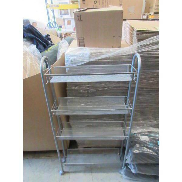 2 New Slim 4 Tier Metal Rolling Racks