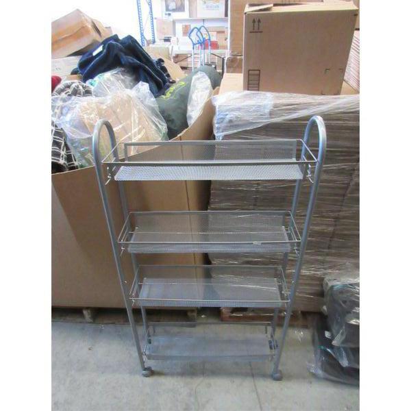 2 New Slim 4 Tier Metal Rolling Racks