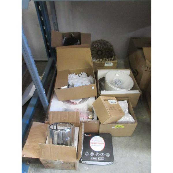 9 Assorted Lamps & Light Fixtures 