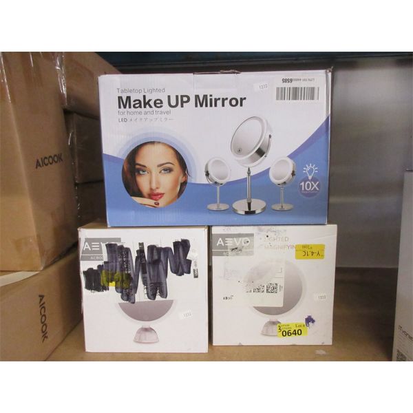 3 Assorted Magnifying Makeup Mirrors