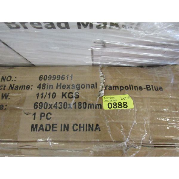 48" Hexagonal Trampoline - Blue