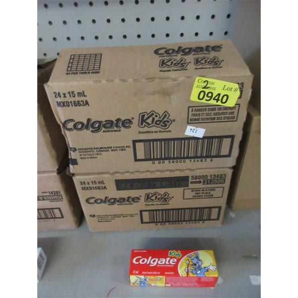 2 Cases of 24 Colgate Kids Travel Size Toothpaste