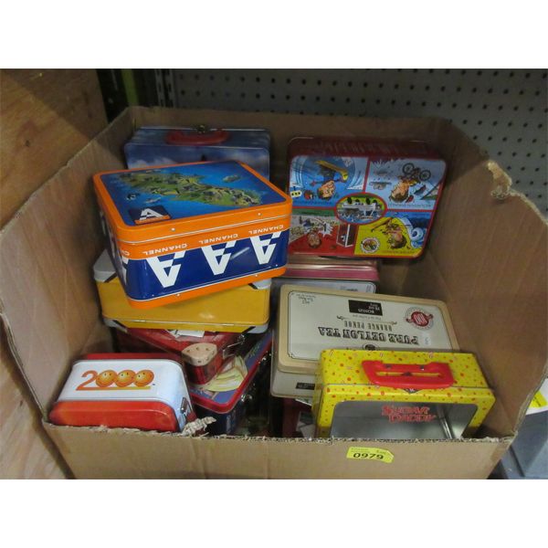 18 Assorted Metal Lunch Boxes & Advertising Tins