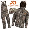 Image 1 : First Lite Solitude Kit: Bibs / Jacket and a tag cuff beanie in specter camo