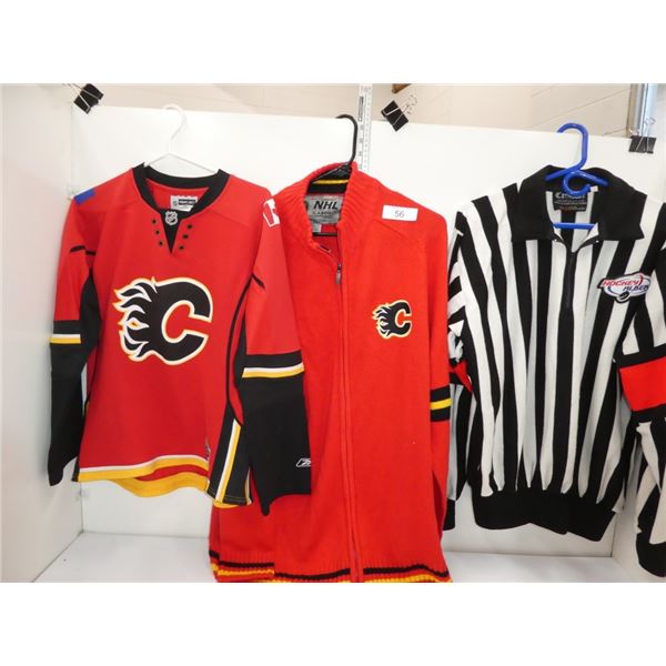 Flames apparel (LG, XXL) & Hockey AB ref top (LG)