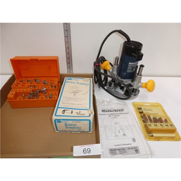 Mastercraft 1 1/4 HP plunge router & bits