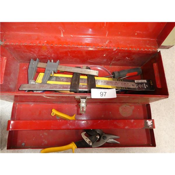 metal tool box & misc tools