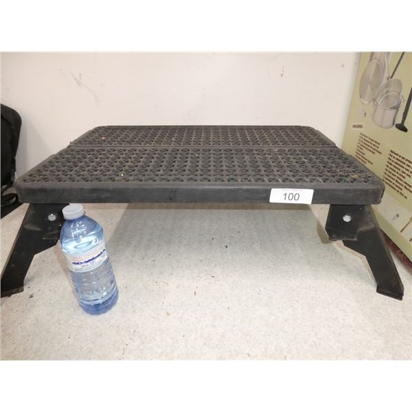 RV step stool with folding legs