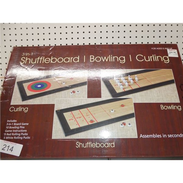 3in1 shuffleboard, bowling, curling game