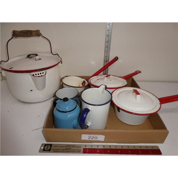 Vintage enamel cookware