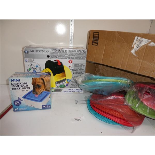 pet drinking fountain, rock tumbler, decorations