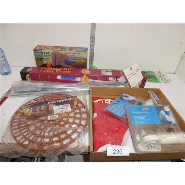 deck protector, flag, cooking oil filter pump