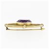 Image 5 : Antique Victorian 18k Yellow Gold Music Strings Brooch Lavender Purple Amethyst