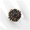 Image 3 : Vintage 14k Yellow Gold and Silver Top Old Cut Garnet Cluster Ring