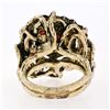 Image 7 : Vintage 14k Yellow Gold and Silver Top Old Cut Garnet Cluster Ring