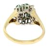 Image 6 : Petite 14k White & Yellow Gold 0.80 ctw Round Diamond Emerald Cluster Dinner Rin