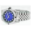 Image 8 : Rolex Mens Stainless Steel Blue Vignette Diamond & Sapphire Datejust Wristwatch