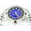 Image 9 : Rolex Mens Stainless Steel Blue Vignette Diamond & Sapphire Datejust Wristwatch
