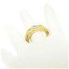 Image 5 : Men's 14k Yellow and White Gold 0.40 ctw Bezel Round Diamond Solitaire Band Ring