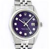 Image 1 : Rolex Mens Stainless Steel Purple Diamond 36MM Datejust Oyster Perpetual Wristwa