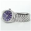 Image 4 : Rolex Mens Stainless Steel Purple Diamond 36MM Datejust Oyster Perpetual Wristwa