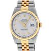 Image 1 : Rolex Mens Stainless Steel and Yellow Gold Silver Diamond 36mm Datejust Jubilee