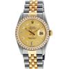 Image 3 : Rolex Mens 2 Tone Champagne Diamond 36MM Oyster Perpetual Datejust Wristwatch