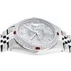 Image 7 : Rolex Mens Stainless Steel Meteorite Diamond And Ruby Datejust Wristwatch 36MM