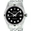 Image 2 : Rolex Mens Stainless Steel Slate Black Diamond & Emerald Datejust Wristwatch