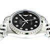 Image 3 : Rolex Mens Stainless Steel Slate Black Diamond & Emerald Datejust Wristwatch