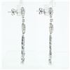 Image 5 : Elegant 18k White Gold 1.35 ctw Diamond Chandelier Milgrain Drop Dangle Earrings