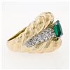 Image 7 : Vintage 18k Gold 2.29 ctw GIA Certified Colombian Emerald and Diamond Cocktail R