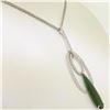 Image 5 : NEW 18k White Gold 16.5" 6.39 ctw Pear Green Tourmaline Diamond Pendant Necklace