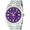 Image 2 : Rolex Mens Stainless Purple Diamond 36MM Datejust Oyster Perpetual Wristwatch