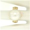 Image 8 : 18K Yellow Gold LARGE 13.3mm South Sea Pearl Ring w/ Marquise & Round Diamonds